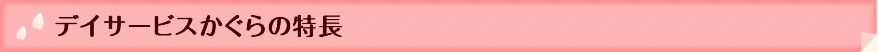 デイサービスかぐらの特長